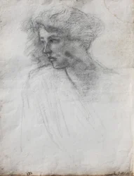 Retrato de la esposa del artista, cabeza y hombros, vista de tres cuartos, c.1905